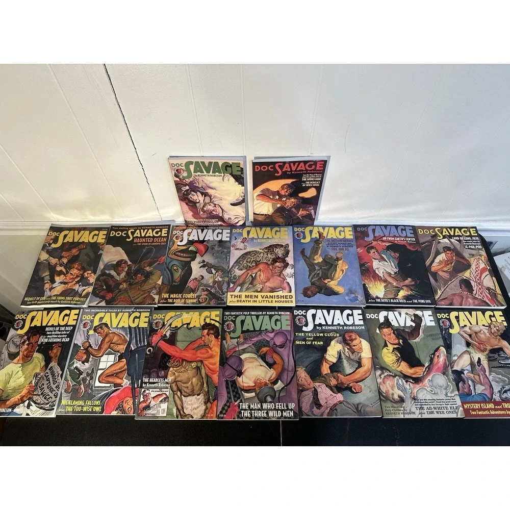 Doc Savage Paperback Book Lot (16) Kenneth Robeson VTG Bantam Pulp Sci-Fi Action